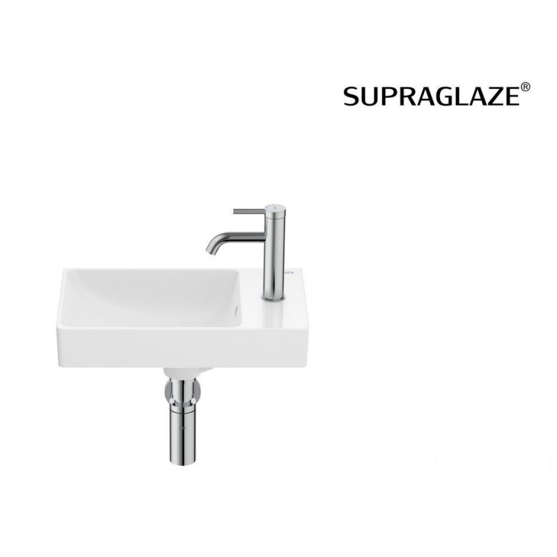 Mała umywalka ścienna 45 cm Compacto Fineceramic Ona Roca (A327681S00)