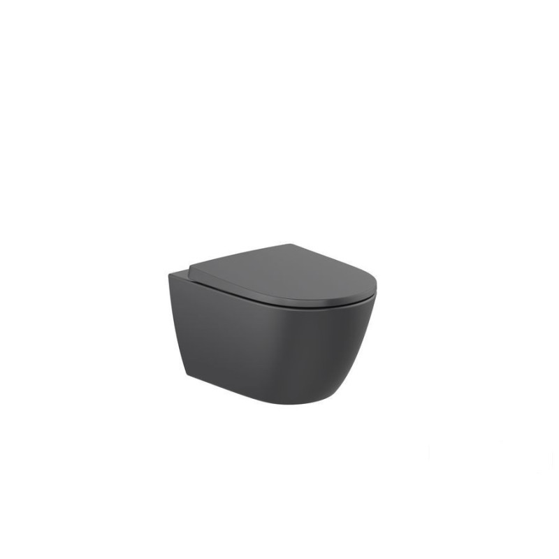 Miska WC podwieszana Rimless Vortex 53 cm CZARNY MAT ONA Roca (A34668C080)