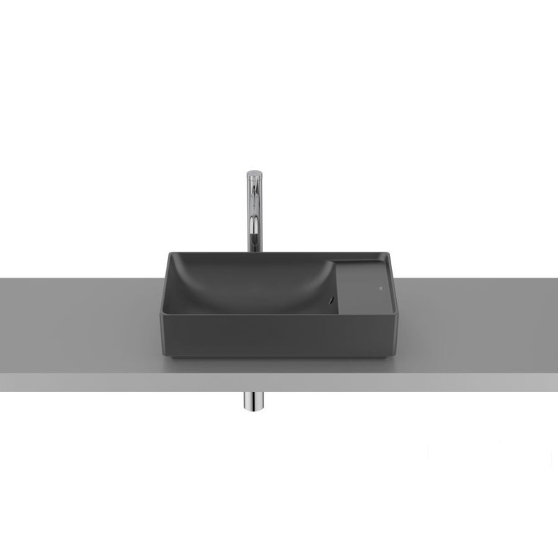 ONA Umywalka nablatowa prostokątna 55x34,5 cm Fineceramic® CZARNY MAT ONA BLACK Roca (A32768C080)