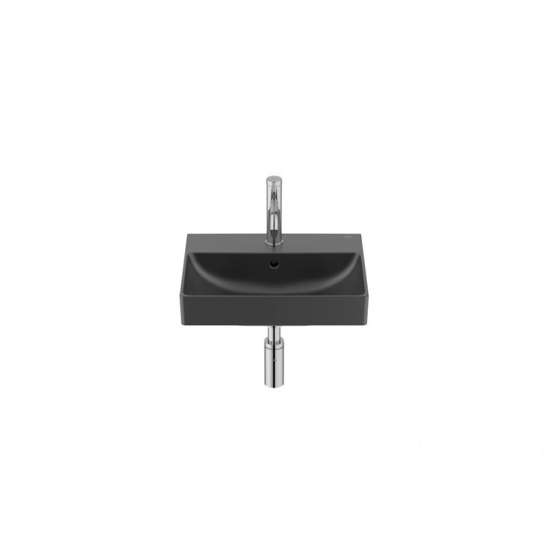 ONA Umywalka ścienna 45x36 cm CPT Fineceramic® CZARNY MAT ONA BLACK Roca (A327682080)