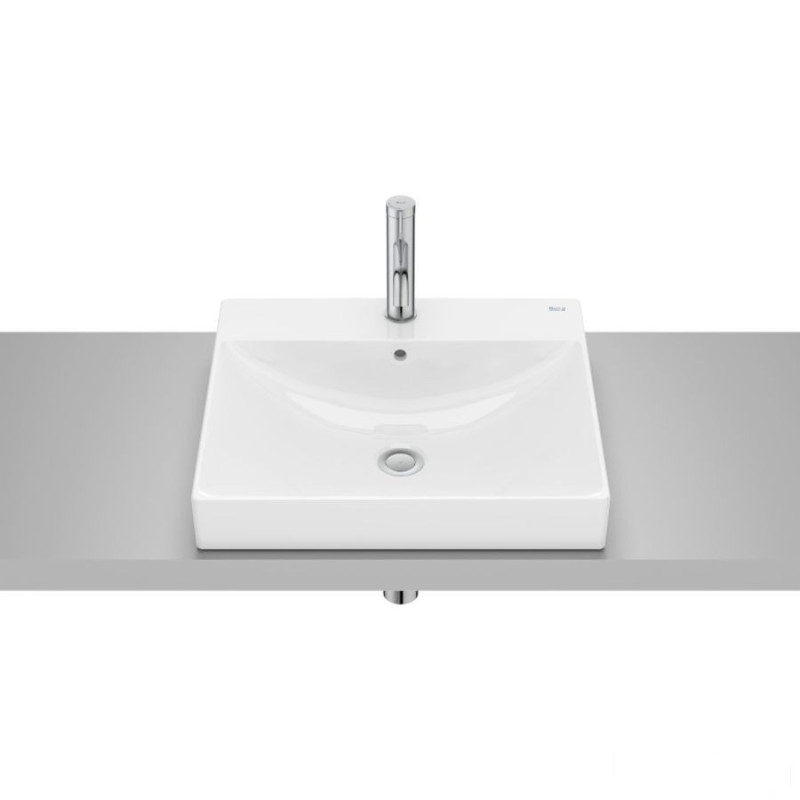 Umywalka blatowa 50x45 cm z otworem na baterię Fineceramic®, Supraglaze® ONA Roca (A32768LS00)