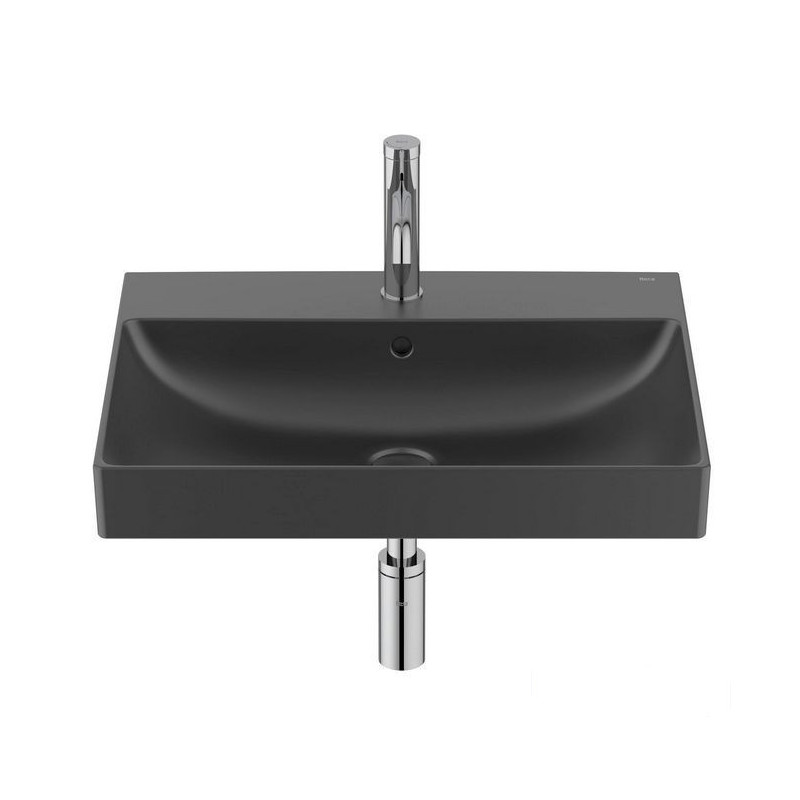 Umywalka ścienna 60 cm Fineceramic Ona czarny mat Roca (A327686080)