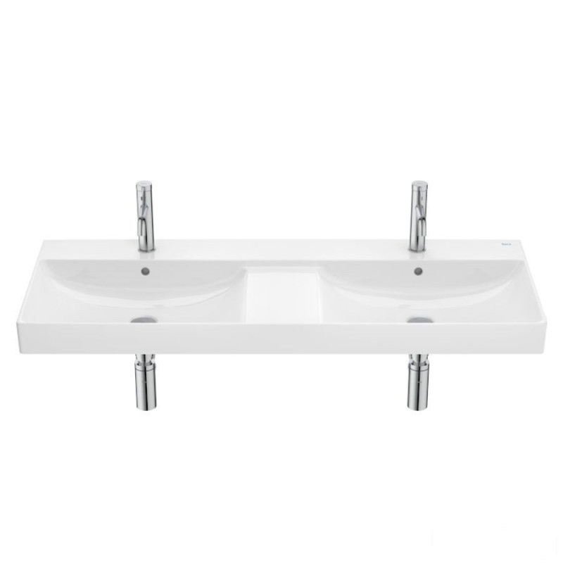 Umywalka ścienna podwójna 120x46 cm Supraglaze® ONA Roca (A32768BS00)