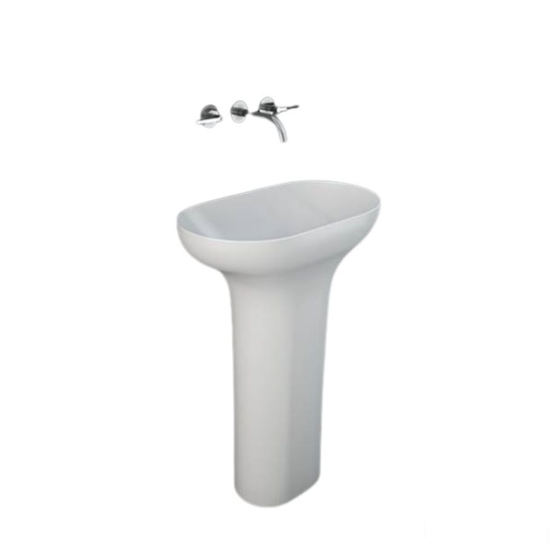 Umywalka wolnostojąca 60x35 odpływ do podłogi biały mat Des RAK Ceramics (DESFS6000500A)