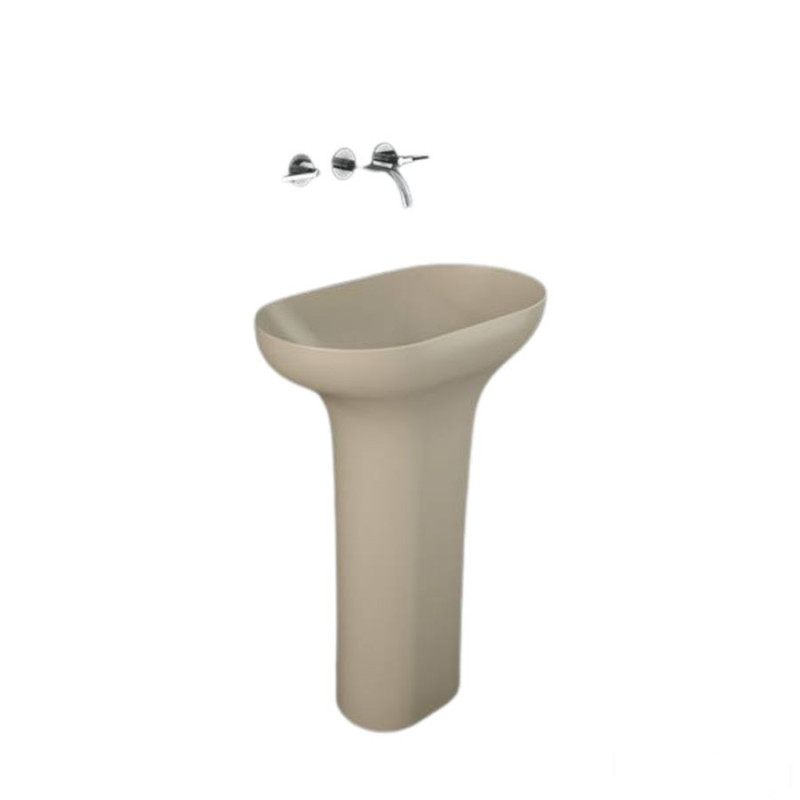 Umywalka wolnostojąca 60x35 odpływ do podłogi cappuccino mat Des RAK Ceramics (DESFS6000514A)