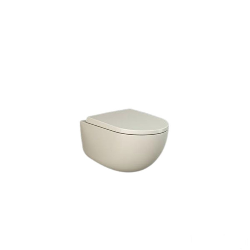 Zestaw  miska z deską wc podwiesz. rimless 52cm beżowy mat Des RAK Ceramics (DES7SET)