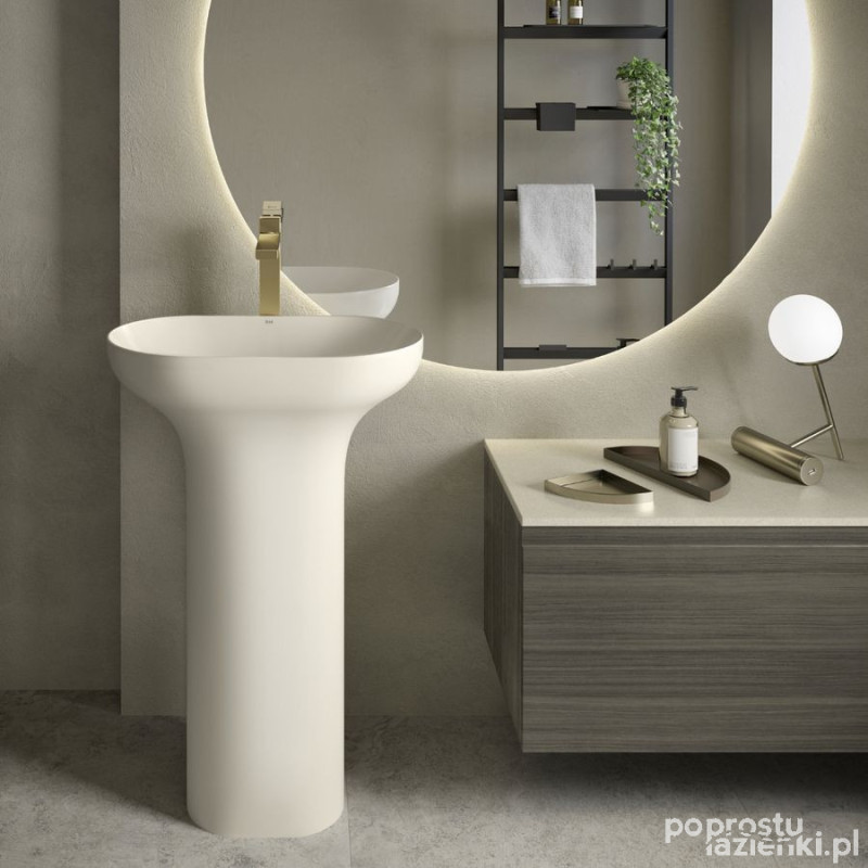 Umywalka wolnostojąca 60x35 odpływ do podłogi beżowy mat Des RAK Ceramics (DESFS6000505A)