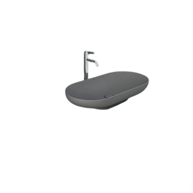 Umywalka nablatowa 70x35cm owalna szary mat Des RAK Ceramics (DESCT7000503A)