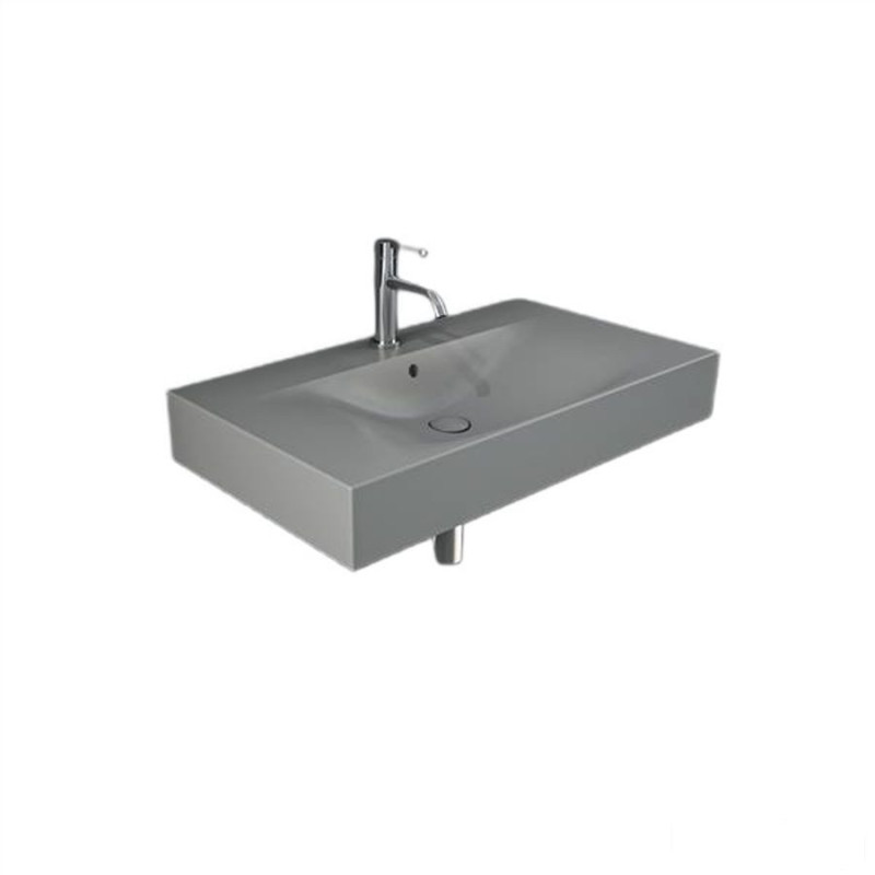 Umywalka podwiesz.nablat.81x46cm z otworem szary mat Des RAK Ceramics (DESWB08101503A)