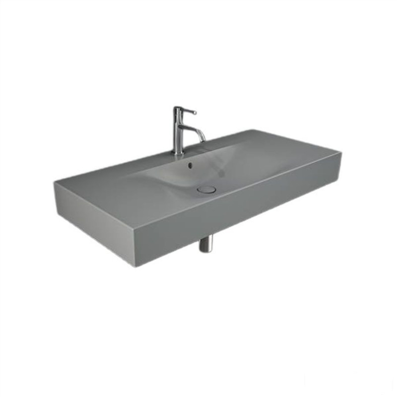 Umywalka podwiesz.nablat.101x46cm z otworem szary mat Des RAK Ceramics (DESWB10101503A)