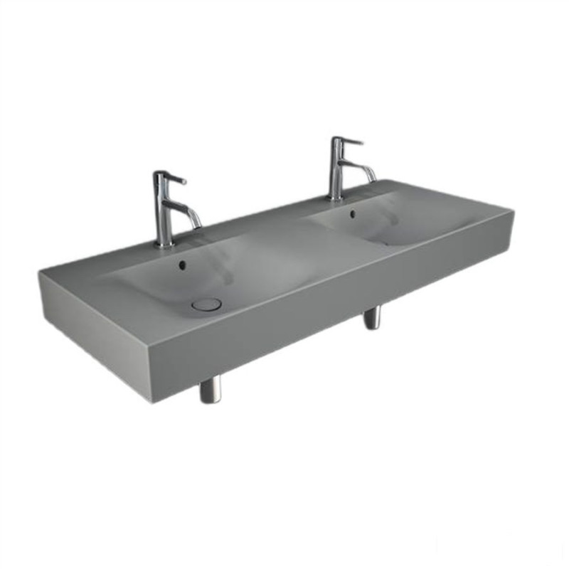 Umywalka podwiesz.nablat.121x46cm z otworem szary mat Des RAK Ceramics (DESWB12101503A)