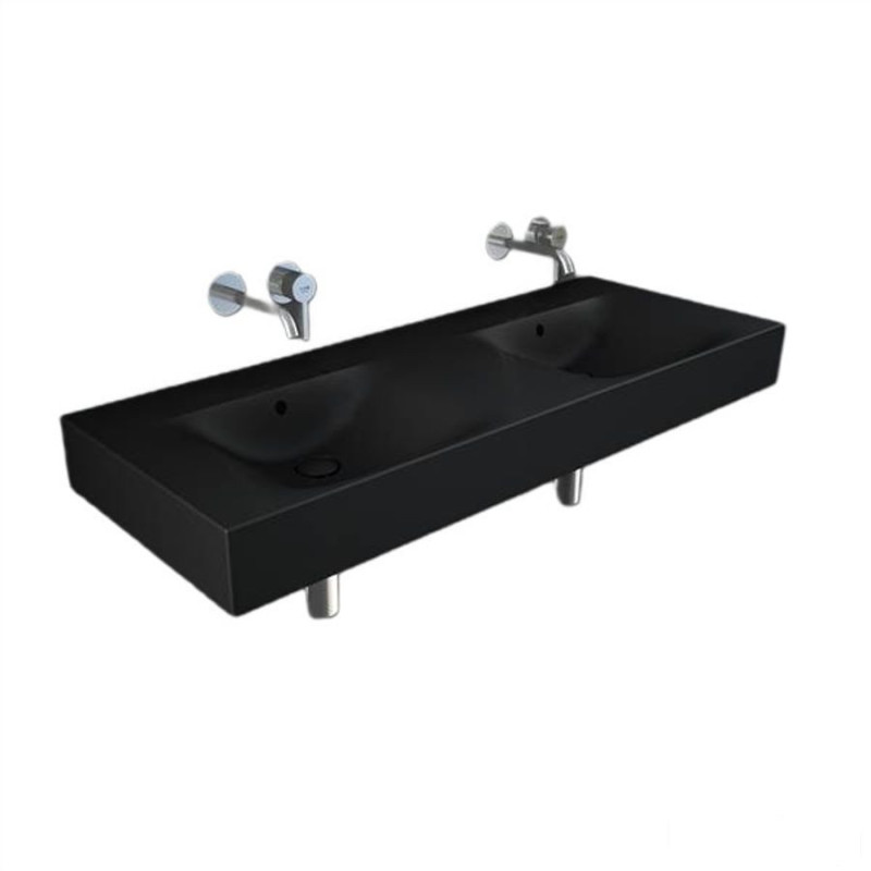 Umywalka podwiesz.nablat121x46cm bez otworów czarny mat Des RAK Ceramics (DESWB12100504A)