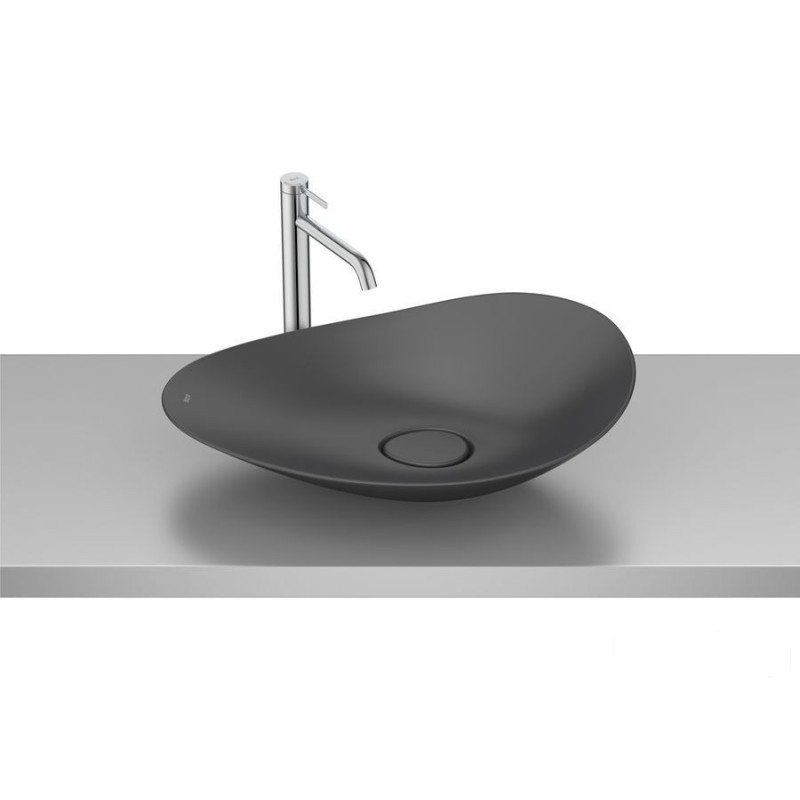 Umywalka nablatowa 62,5x38,5 cm Fineceramic® CZARNY MAT OHTAKE Roca (A327A1P080)