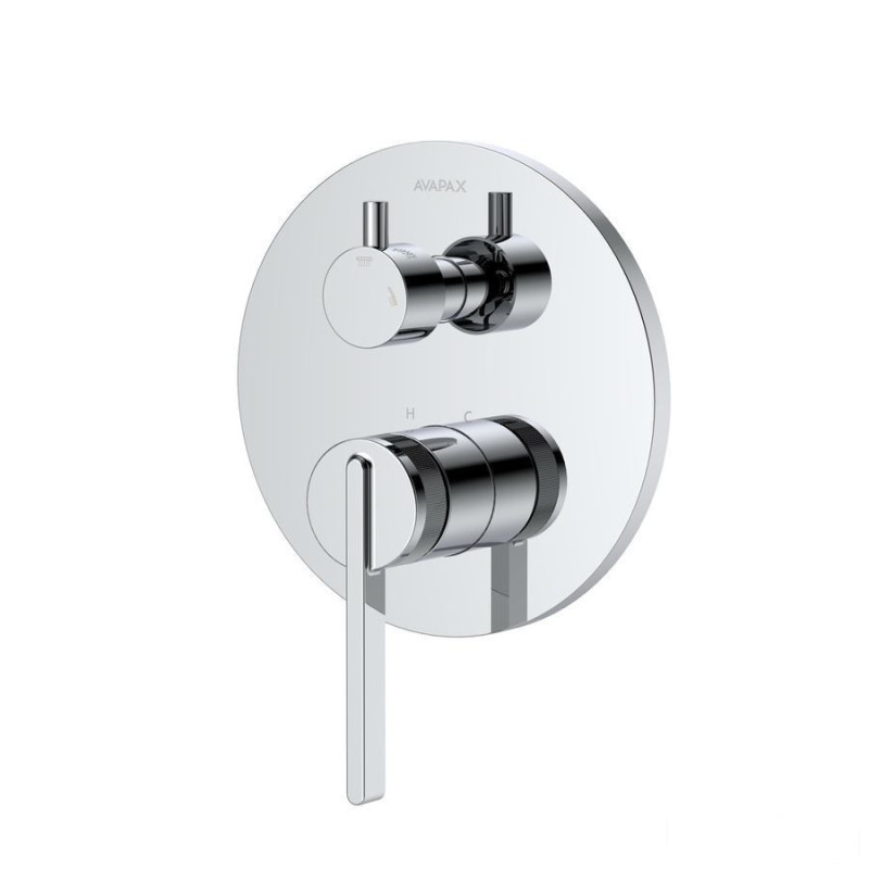 Bateria prysznicowo wannowa podtynkowa dwufunkcyjna chrom Aurevo Avapax (ABAU521111)