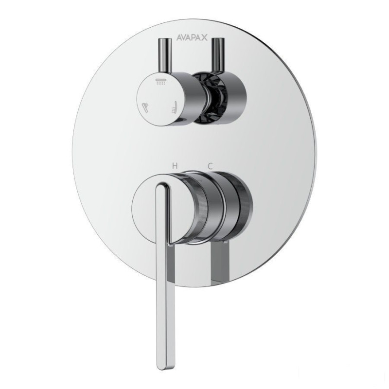Bateria prysznicowo wannowa podtynkowa trzyfunkcyjna  chrom Aurevo Avapax (ABAU5311C1)