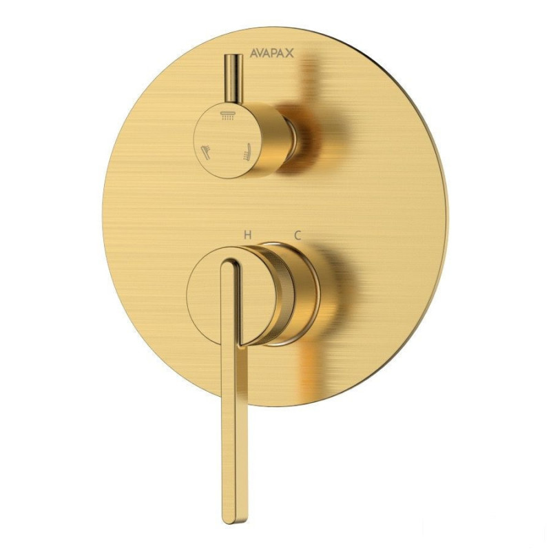 Bateria prysznicowo wannowa podtynkowa trzyfunkcyjna złoty szczotkowany Aurevo Avapax (ABAU5312C1)