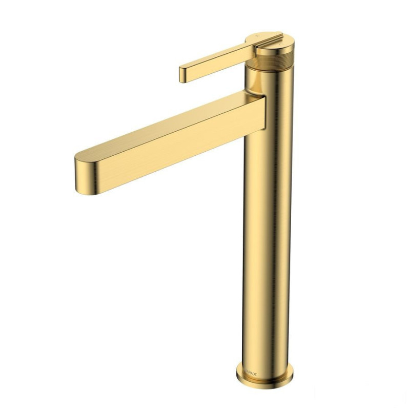 Bateria umywalkowa stojąca wysoka - nablatowa złoty szczotkowany Aurevo Avapax (ABAU131211)