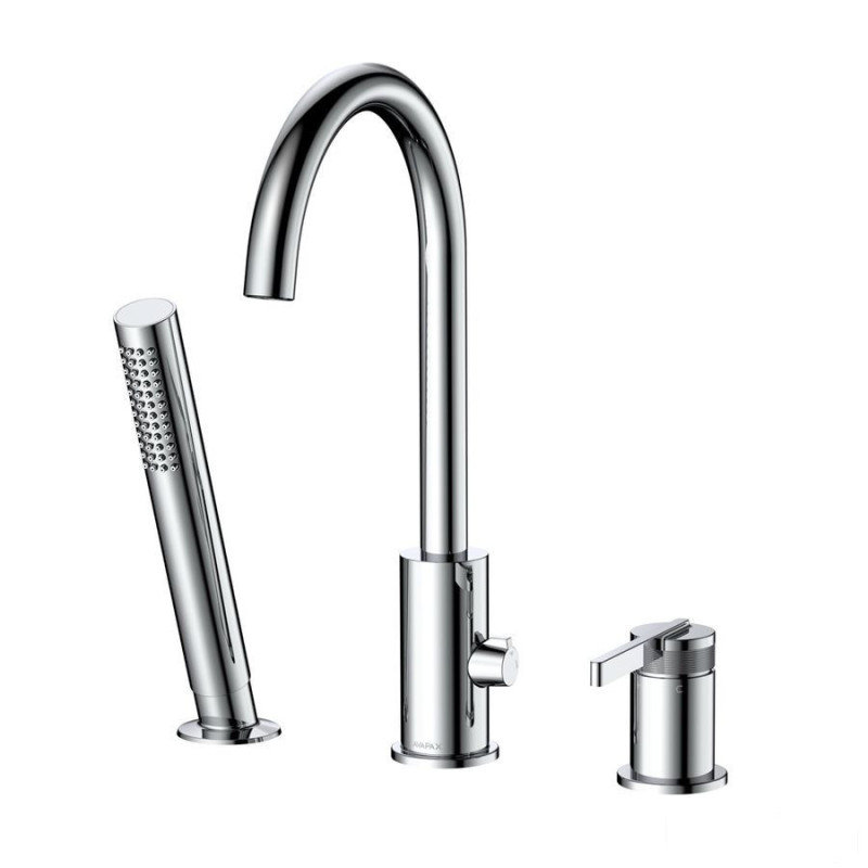 Bateria wannowa 3-otworowa chrom Aurevo Avapax (ABAU231121)