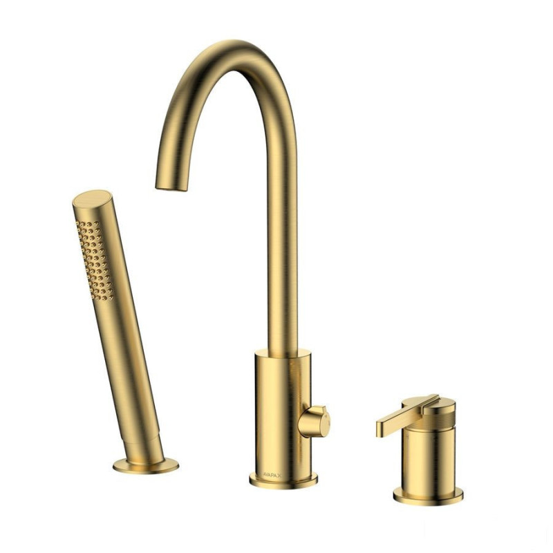 Bateria wannowa 3-otworowa złoty szczotkowany Aurevo Avapax (ABAU231221)