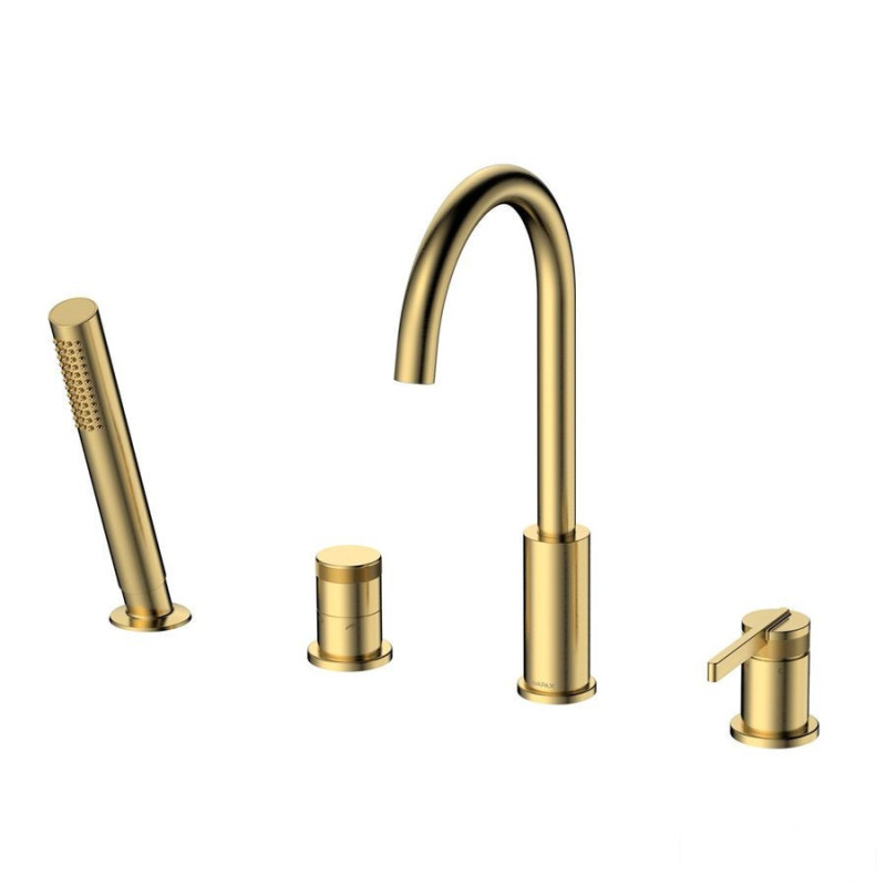 Bateria wannowa 4-otworowa złoto szczotkowane Aurevo Avapax (ABAU241121)