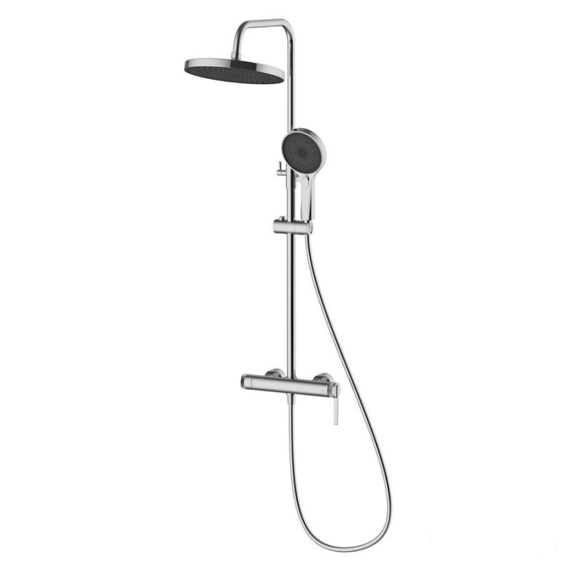 Deszczownica z baterią prysznicową dwufunkcyjną chrom Aurevo Avapax (ADAU621121)