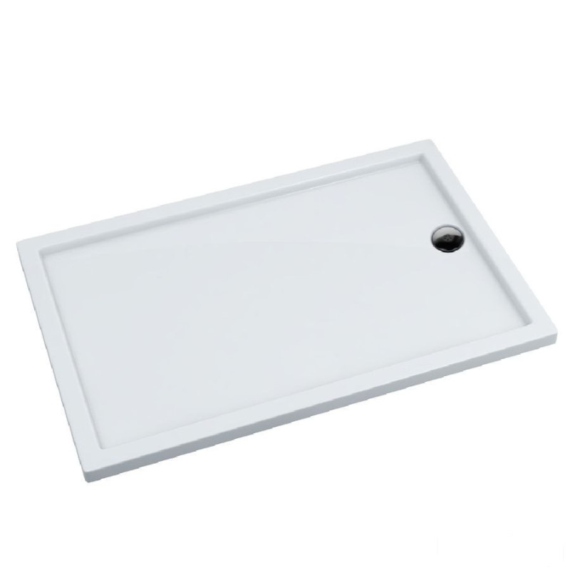 Brodzik kompozytowy Estima 80x120x4,5 cm, prost. z odpływem na kr. boku Schedline (3SP.E1P-80120)