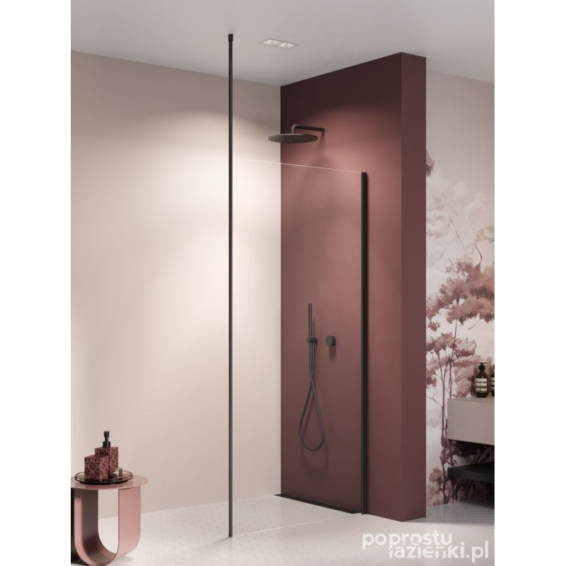 Kabina Walk-in 130x200 Nesta Black New Trendy (K-1728-WS)