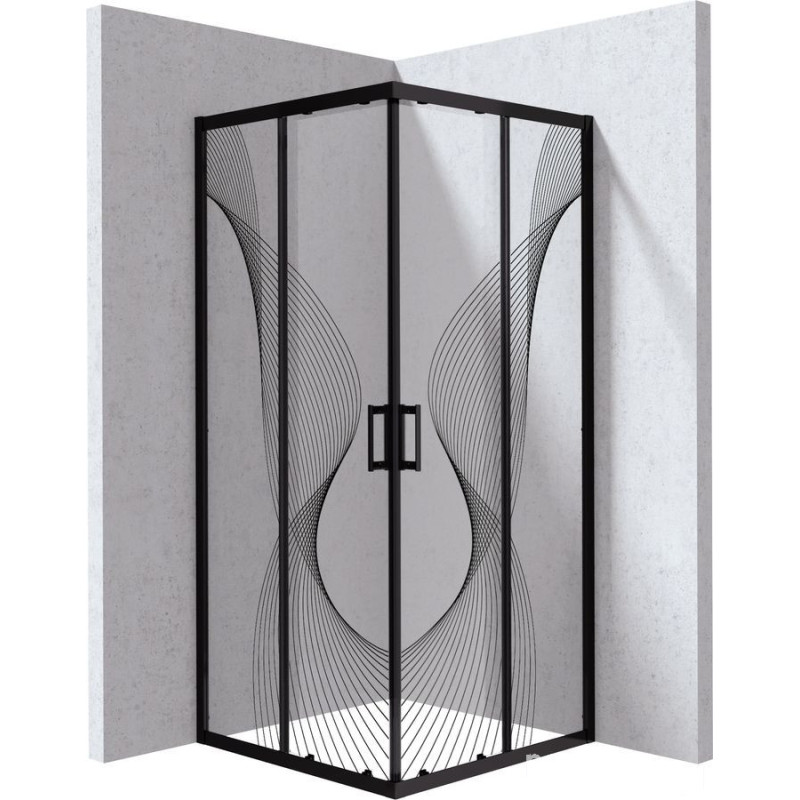 Kabina prysznicowa kwadratowa 90x90 cm - wzór fala Deante (KYC NB99P)