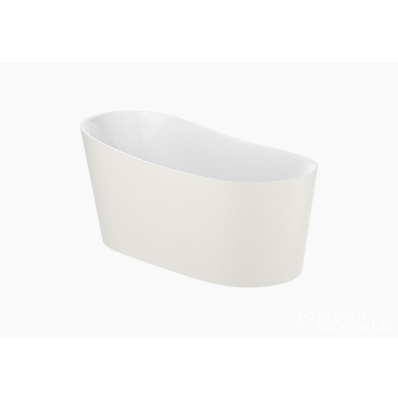 Round wanna Stonex® 1500x700 wolnostojąca z syfonem, kolor beżowy zewnątrz / biały wewnątrz MAUI Roca (A2484990B0)