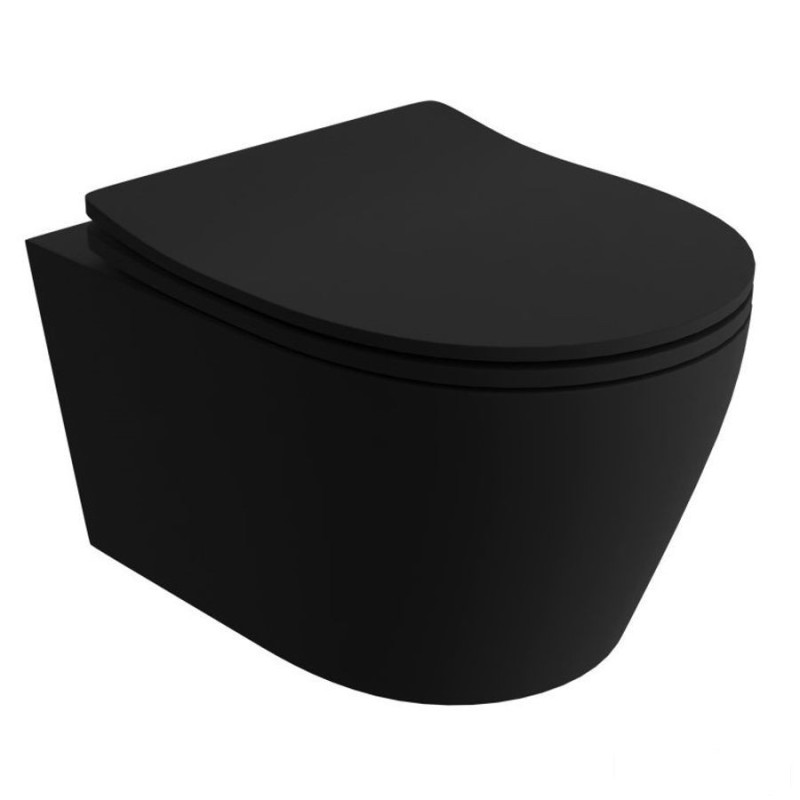 Miska wc z deską tivoli czarny mat Racer RAK Ceramics (RACSET03TI504,)