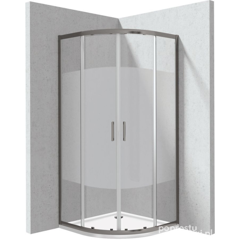 Kabina prysznicowa z brodzikiem półokrągła 90x90 cm - wzór pas Deante (KYPPDE99P)