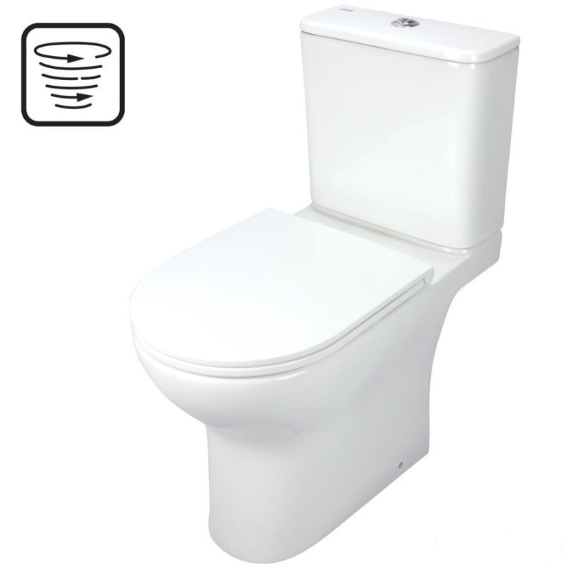 Miska WC kompakt bezkołnierzowa Deante (CDJD6RPP)