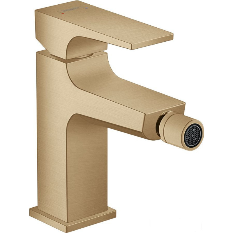 Bateria bidetowa z kompletem odpływowym Push-Open Brąz Szczotkowany Metropol Hansgrohe (32520140)
