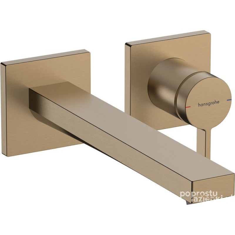 Bateria umywalkowa podtynkowa 22,5 cm odpływ niezamykany brąz szczotkowany Tecturis E Hansgrohe (73051140)