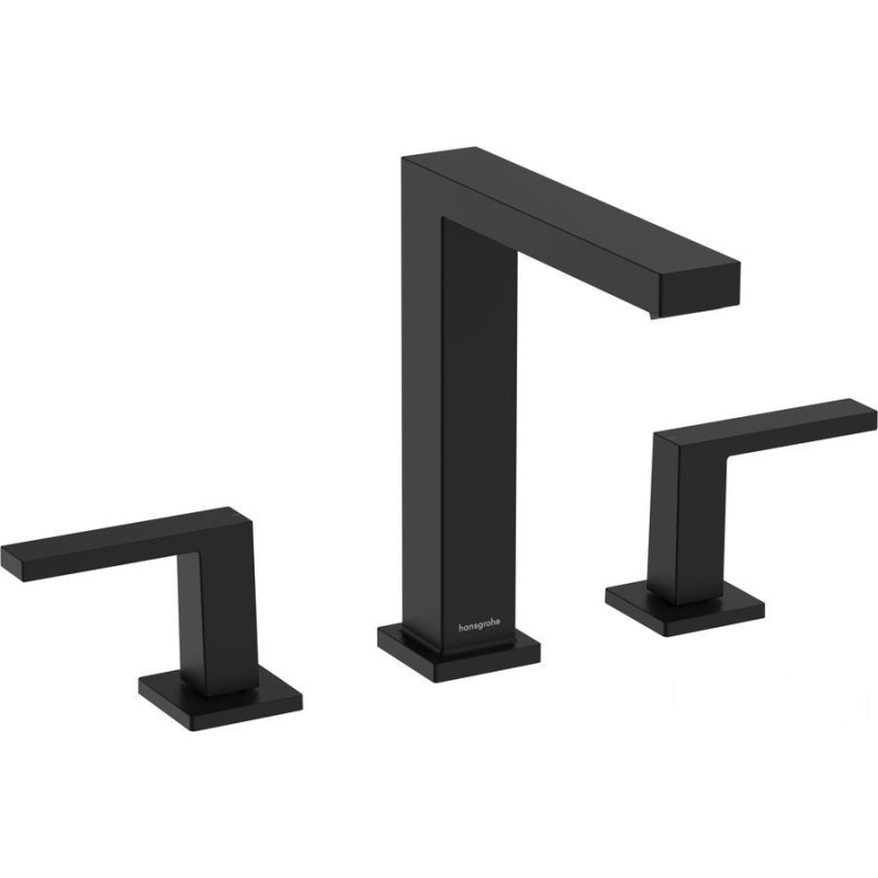 Bateria umywalkowa 3-otworowa z korkiem Push-Open Czarny Mat Tecturis E Hansgrohe (73030670)