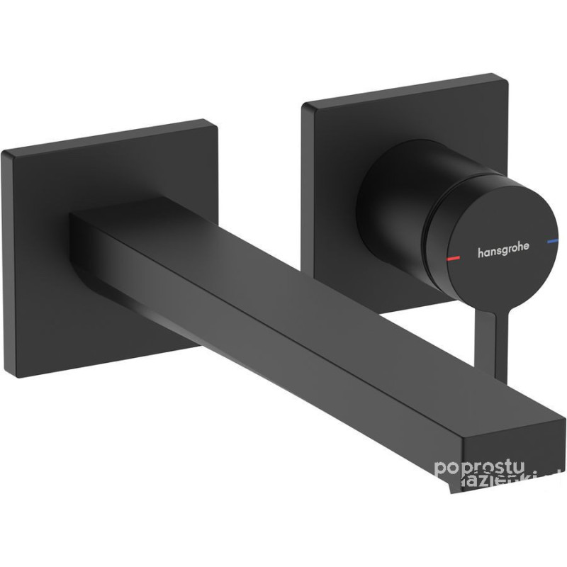 Bateria umywalkowa podtynkowa 22,5 cm odpływ niezamykany czarny mat Tecturis E Hansgrohe (73051670)
