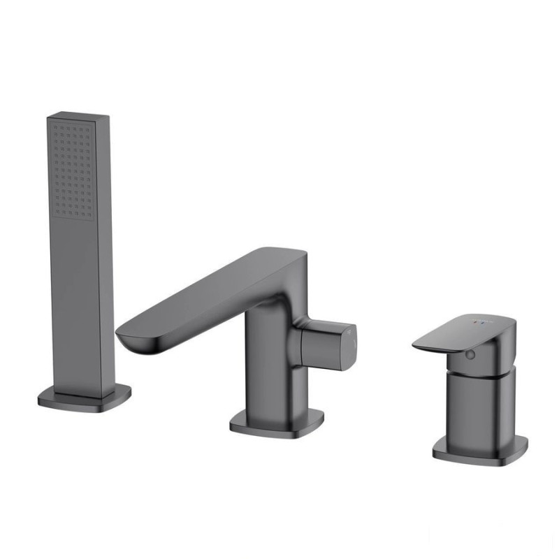 Bateria wannowa 3-otworowa, gun metal Qanix RAK Ceramics (AVAPAX131-0)