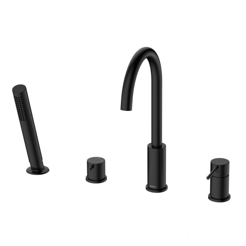 Bateria wannowa 4-otworowa, czarna Ultimate RAK Ceramics (AVAPAX75-0)