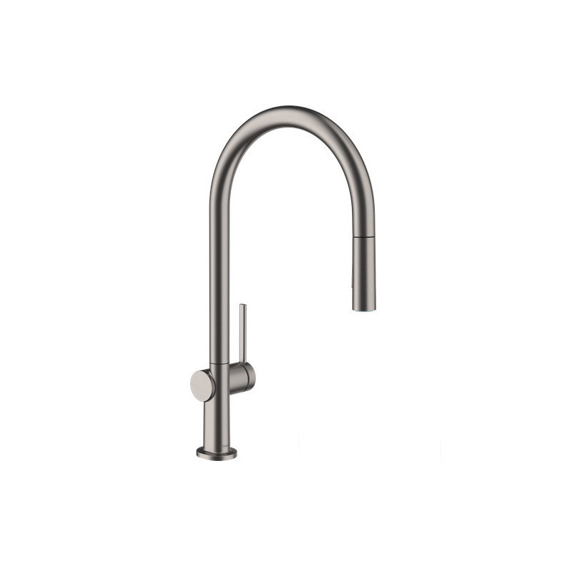 Bateria kuchenna 210 z wyciąganą wylewką Czarny Chrom Talis M54 Hansgrohe (72800340)