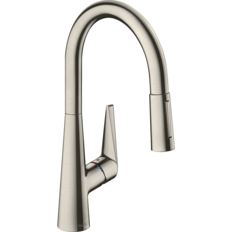 Bateria kuchenna z wyciąganą wylewką Stal Szlachetna Finish Talis M51 Hansgrohe (72813800)