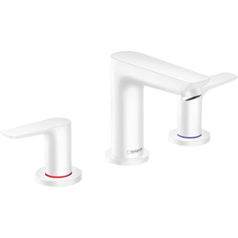 Bateria umywalkowa 3-otworowa z korkiem z cięgłem Biały Mat Talis E Hansgrohe (71733700)