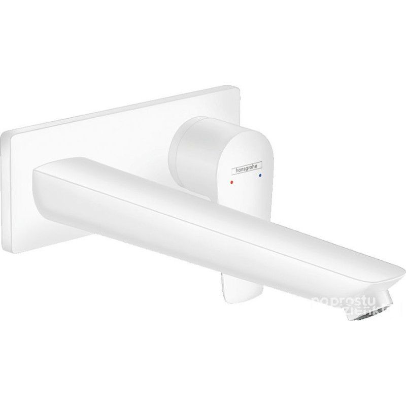 Bateria umywalkowa z wylewką 22,5 cm ścienna podtynkowa Biały Mat Talis E Hansgrohe (71734700)
