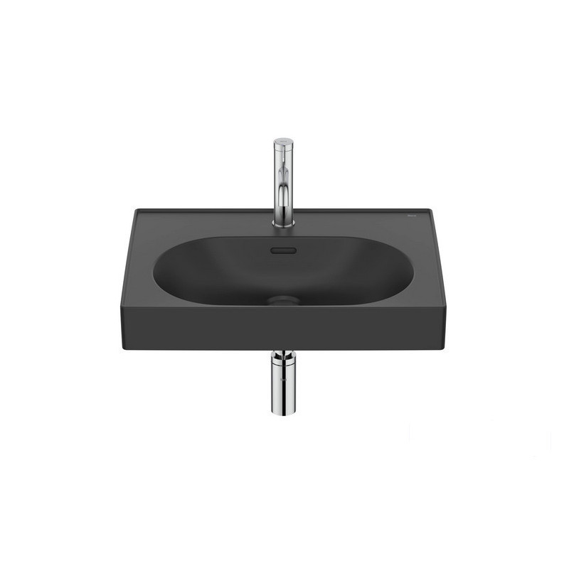Umywalka ścienna/meblowa 60x46 Fineceramic® czarny mat Meridian Roca (A327742080)