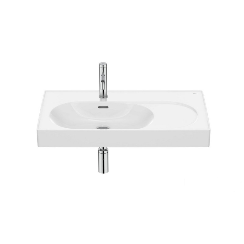 Umywalka ścienna/meblowa lewa 80x46 Fineceramic® biała Meridian Roca (A327743000)