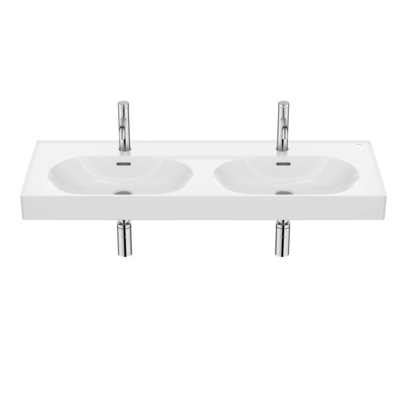 Umywalka ścienna/meblowa podwójna 120 x 46 cm Fineceramic® Meridian Roca (A327747000)