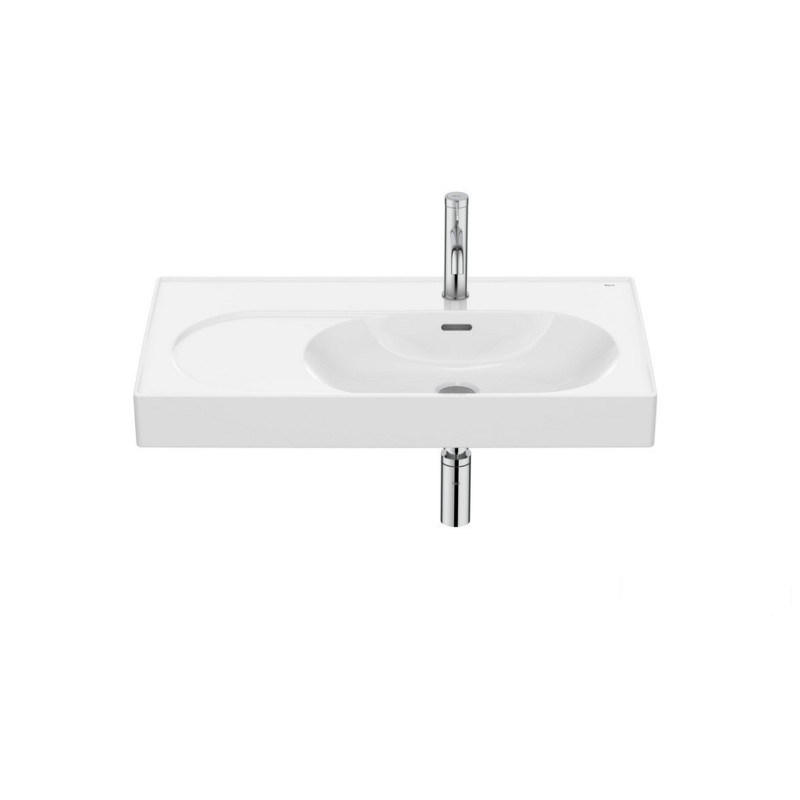 Umywalka ścienna/meblowa prawa 80x46 Fineceramic® biała Meridian Roca (A327744000)