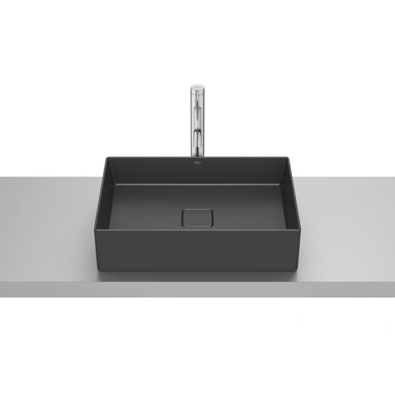 Umywalka nablatowa prostokątna 51x36 cm Fineceramic® CZARNY MAT TERRA Roca (A32787Z080)