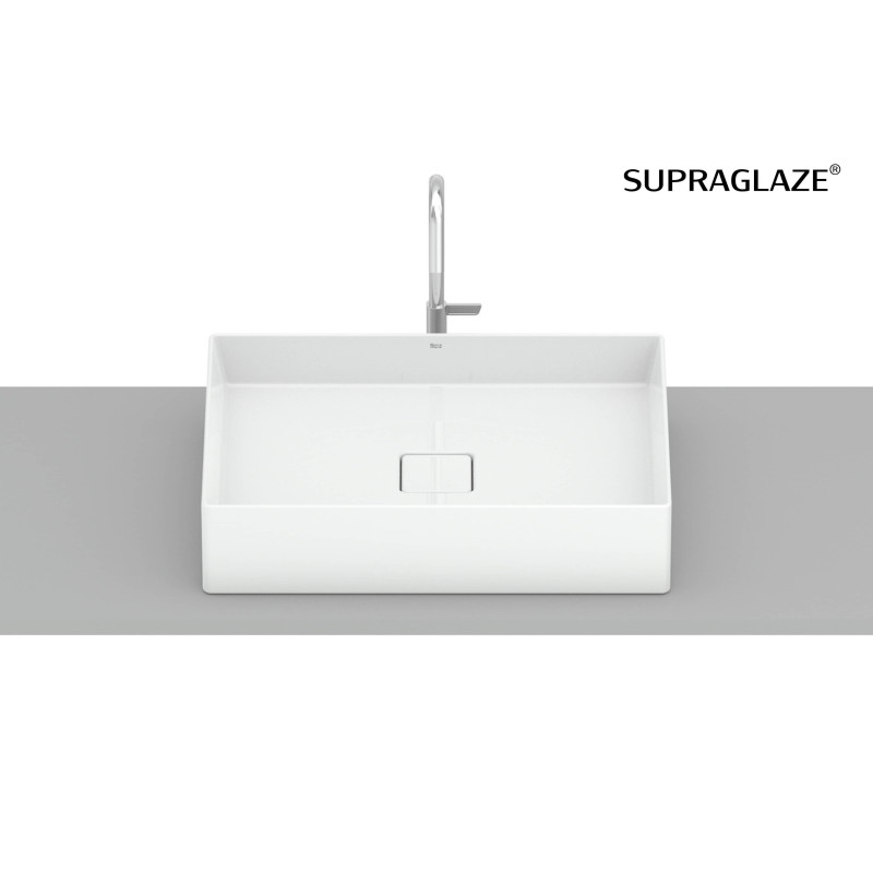 Umywalka nablatowa prostokątna 51x36 cm Fineceramic® Supraglaze® TERRA Roca (A32787ZS00)