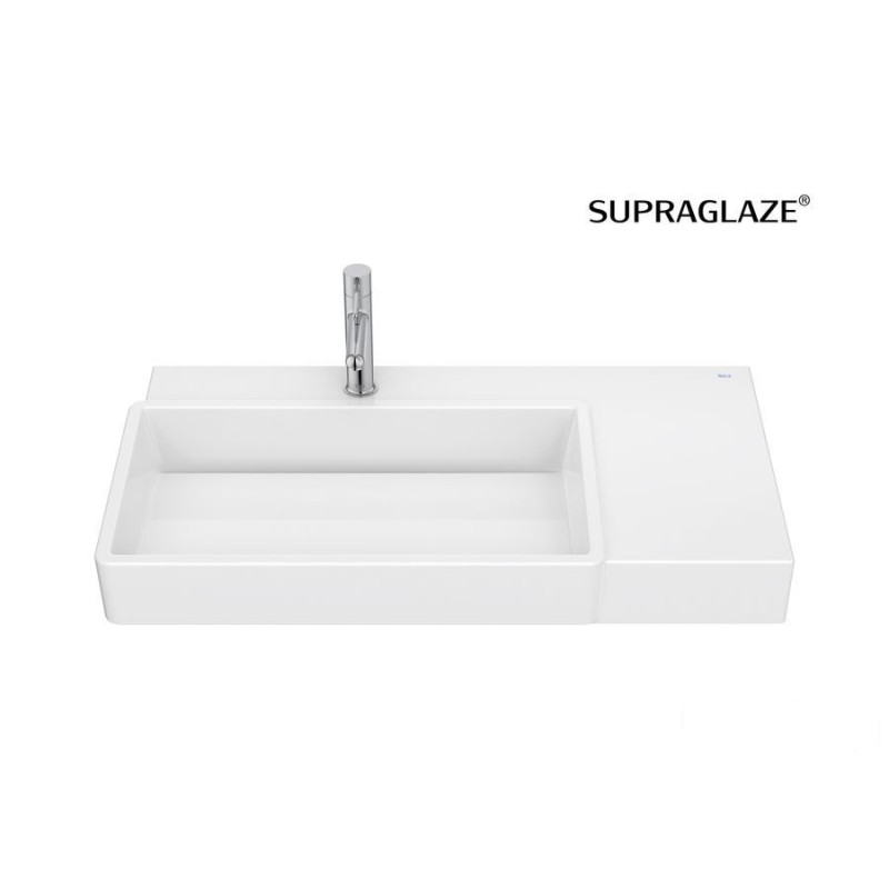 Umywalka ścienna / meblowa 80x43 cm LEWA, Supraglaze® TURA Roca (A327697S00)
