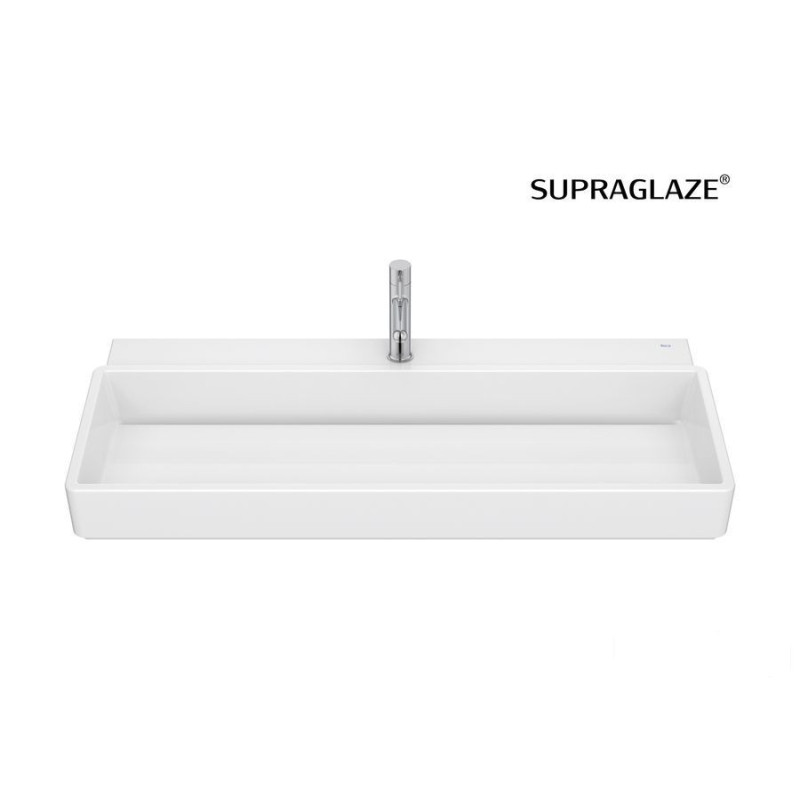 Umywalka ścienna /meblowa 100x43 cm z 1 otworem na baterię, Supraglaze® TURA Roca (A327698S00)